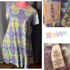 💙LULAROE BLUE CARLY SWING DRESS SZ S💙